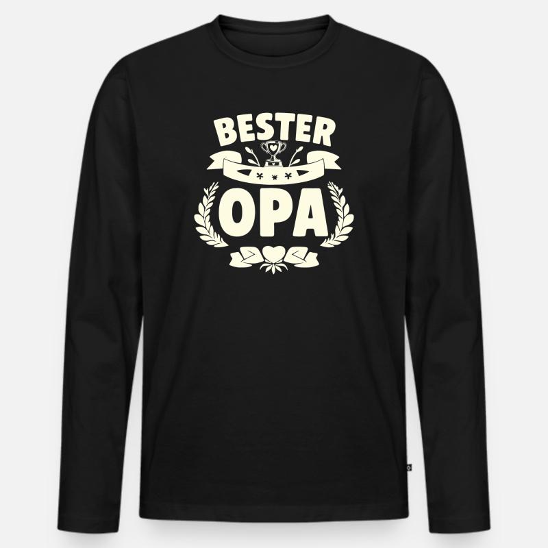 Bester Opa  - Männer Premium Bio Langarmshirt - Schwarz