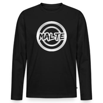 Gift Malte - Men's Premium Organic Long Sleeve Shirt - black - Front - Nico (187cm)