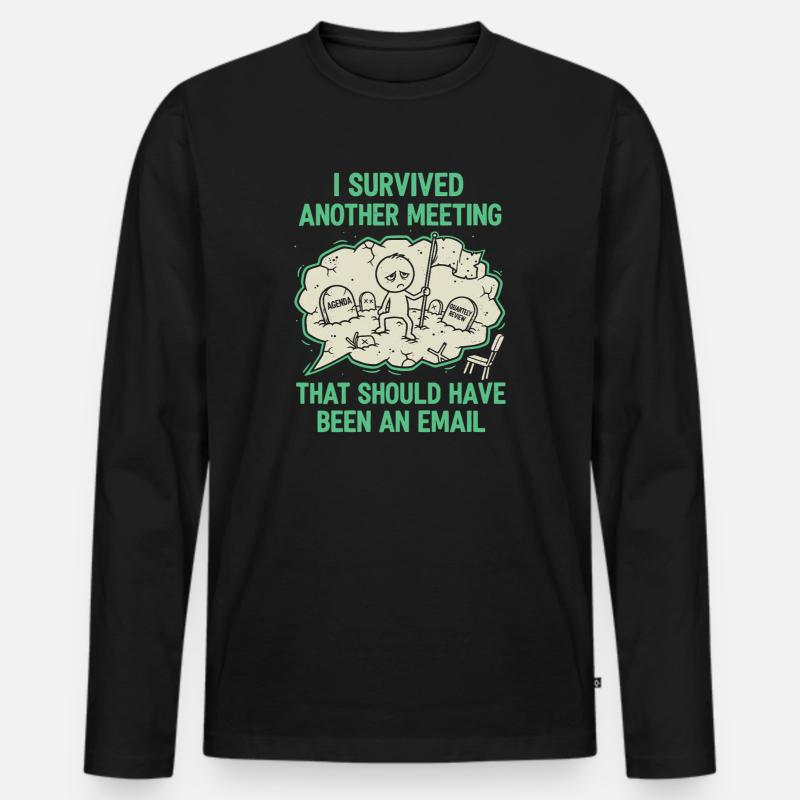 Office - Spruch - Männer Premium Bio Langarmshirt - Schwarz