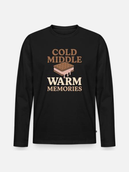 Eis-sandwich-liebhaber Sommerdessert - Männer Premium Bio Langarmshirt - Schwarz