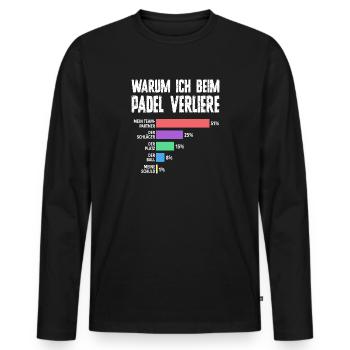 Bad Loser - Humour de padel pour hommes - T-shirt manches longues Premium bio Homme - noir - Devant - Nico (187cm)