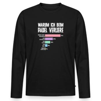 Bad Loser - Humour de padel pour femmes - T-shirt manches longues Premium bio Homme - noir - Devant - Nico (187cm)