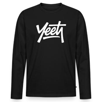 Yeet - Funny Gen Alpha Memes - Men's Premium Organic Long Sleeve Shirt - black - Front - Nico (187cm)