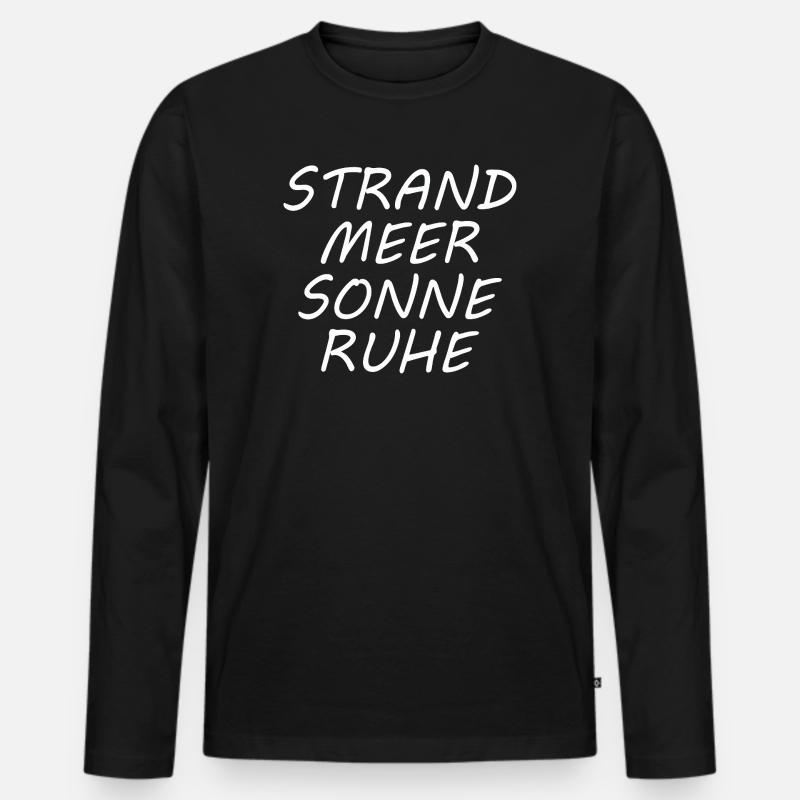 STRAND MEER SONNE RUHE - Männer Premium Bio Langarmshirt - Schwarz