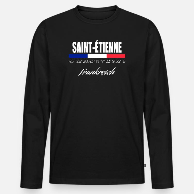 Saint-Etienne - Männer Premium Bio Langarmshirt - Schwarz