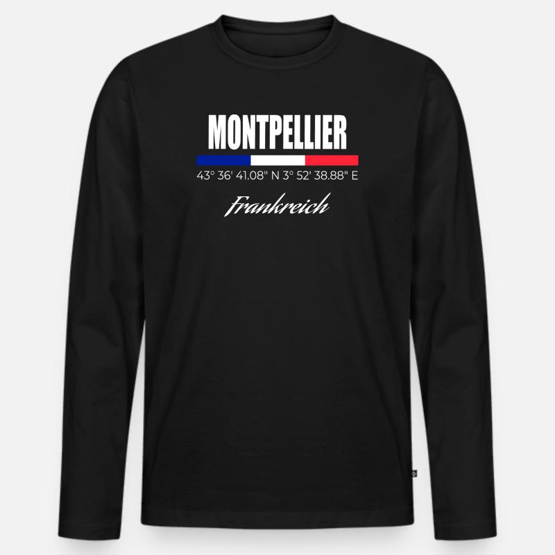 Montpellier - Männer Premium Bio Langarmshirt - Schwarz