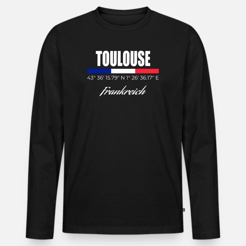 Toulouse - Männer Premium Bio Langarmshirt - Schwarz