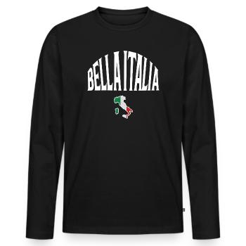 Bella Italia - Männer Premium Bio Langarmshirt - Schwarz - Vorne - Nico (187cm)
