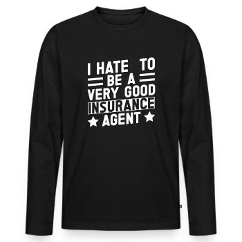 Agent d’assurance Costume Être un très bon Medicare - T-shirt manches longues Premium bio Homme - noir - Devant - Nico (187cm)