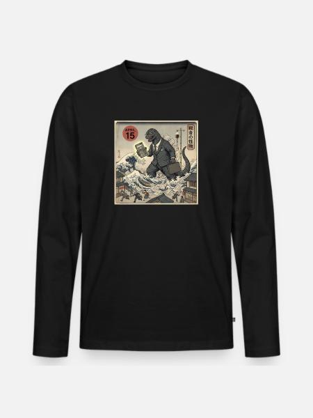 April 15 Tax Monster Suit - Men's Premium Organic Long Sleeve Shirt - black