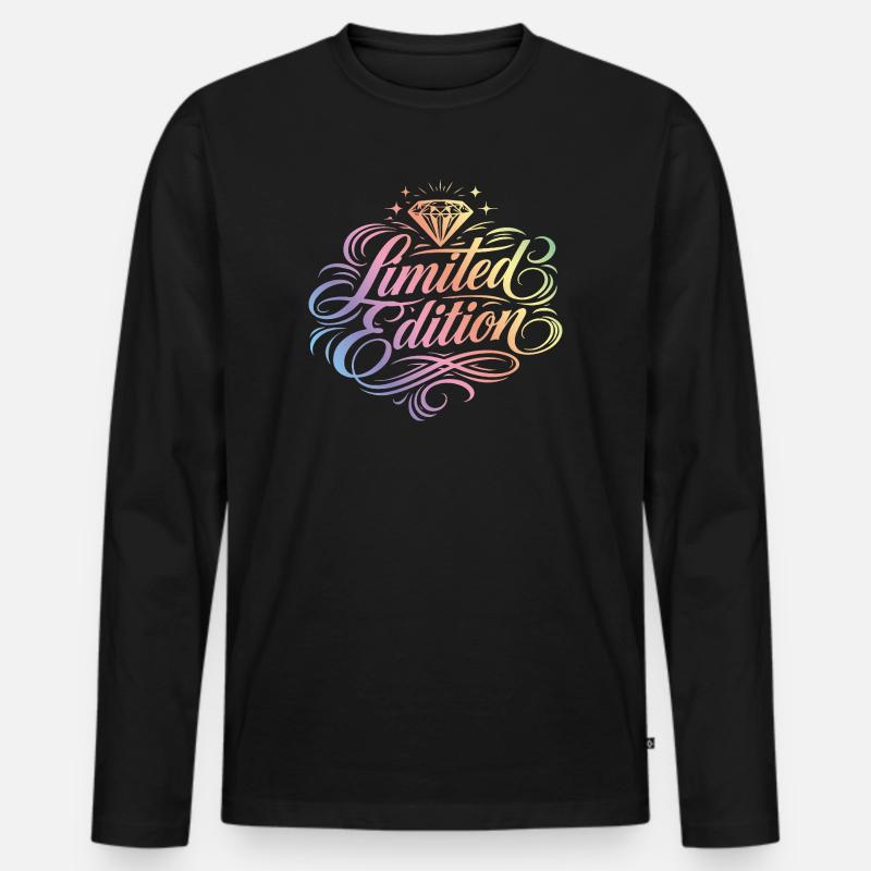 Limited Edition Bunt - Männer Premium Bio Langarmshirt - Schwarz