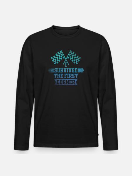 J’ai survécu au premier virage - T-shirt manches longues Premium bio Homme - noir