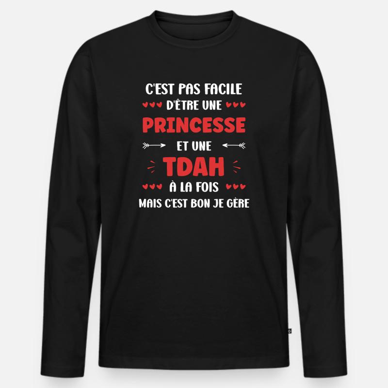 ADHS - Männer Premium Bio Langarmshirt - Schwarz