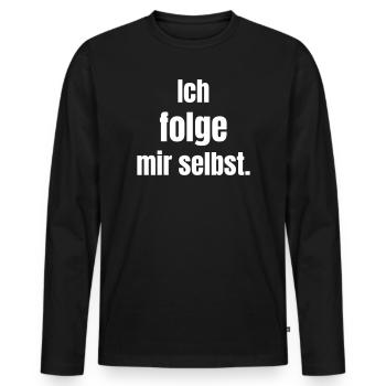 I Follow Myself: Self-Leadership - Men's Premium Organic Long Sleeve Shirt - black - Front - Nico (187cm)