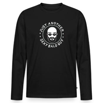 Just Another Sexy Bald Guy Funny Shaved Head Art - Männer Premium Bio Langarmshirt - Schwarz - Vorne - Nico (187cm)