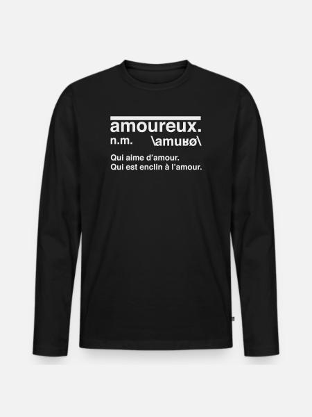 Lovers Definition Dictionary Style - Men's Premium Organic Long Sleeve Shirt - black