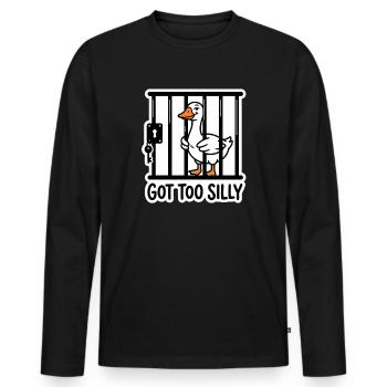 Oie idiote en prison est devenue trop ridicule - T-shirt manches longues Premium bio Homme - noir - Devant - Nico (187cm)