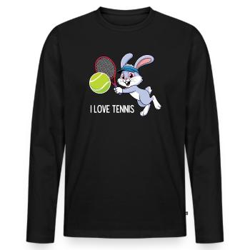 I Love Tennis - Men's Premium Organic Long Sleeve Shirt - black - Front - Nico (187cm)