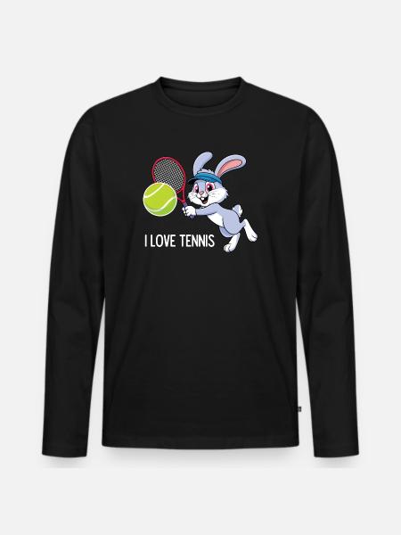 I Love Tennis - Men's Premium Organic Long Sleeve Shirt - black