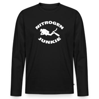 NITROGEN JUNKIE - Männer Premium Bio Langarmshirt - Schwarz - Vorne - Nico (187cm)