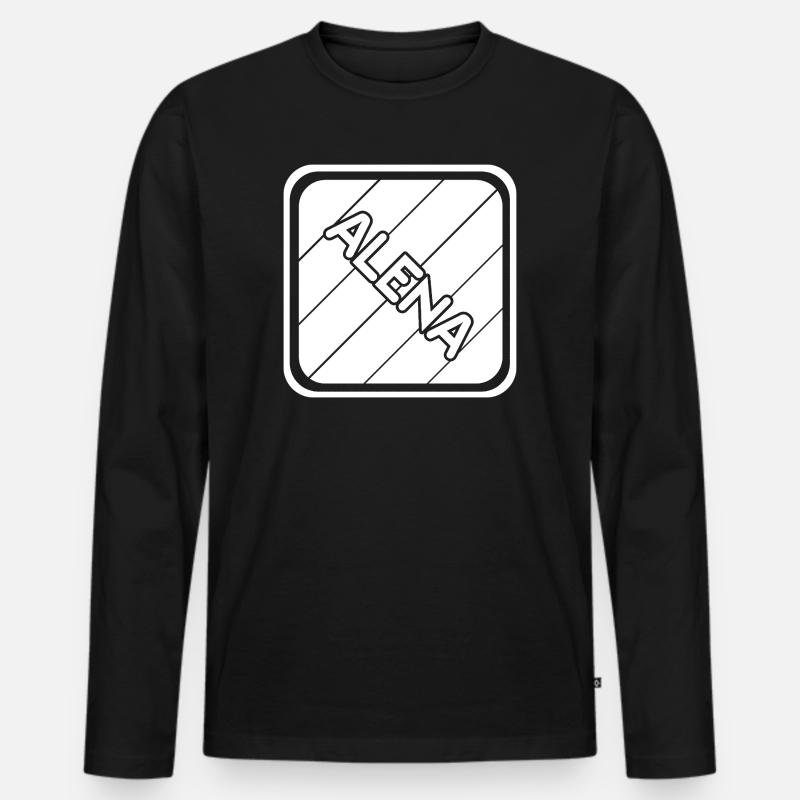 Alena - Männer Premium Bio Langarmshirt - Schwarz