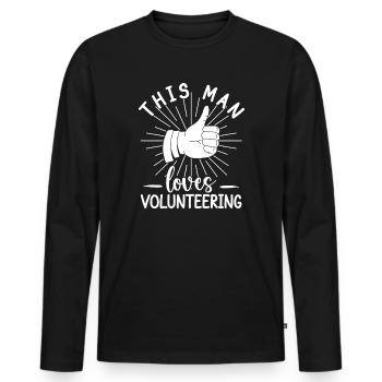 Social Worker Quote This Man Loves Social - Men's Premium Organic Long Sleeve Shirt - black - Front - Nico (187cm)