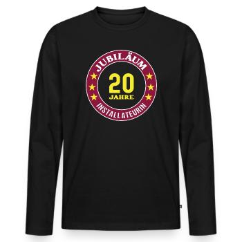 20e anniversaire du plombier 20e anniversaire - T-shirt manches longues Premium bio Homme - noir - Devant - Nico (187cm)