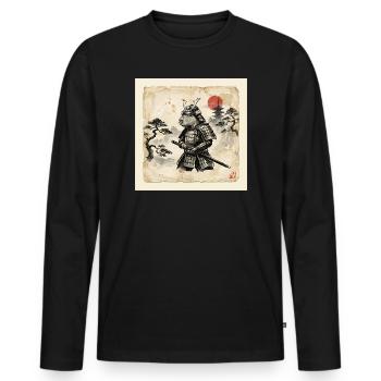 Capybara Samurai Japanese Warrior - Men's Premium Organic Long Sleeve Shirt - black - Front - Nico (187cm)