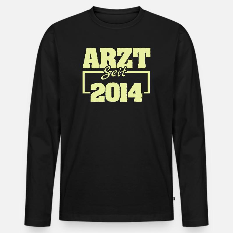 2014 - Männer Premium Bio Langarmshirt - Schwarz