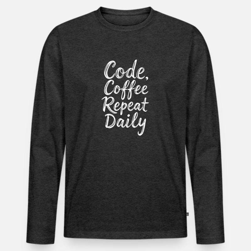 Code Sleep Debug Repeat Programmer Shirt T-shirt manches longues Premium bio Homme