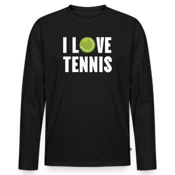 I love tennis. - Men's Premium Organic Long Sleeve Shirt - black - Front - Nico (187cm)