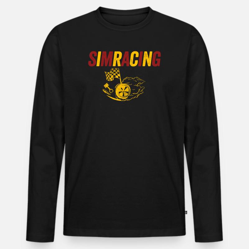 SimRacing Heatwave Emblem - Männer Premium Bio Langarmshirt - Schwarz