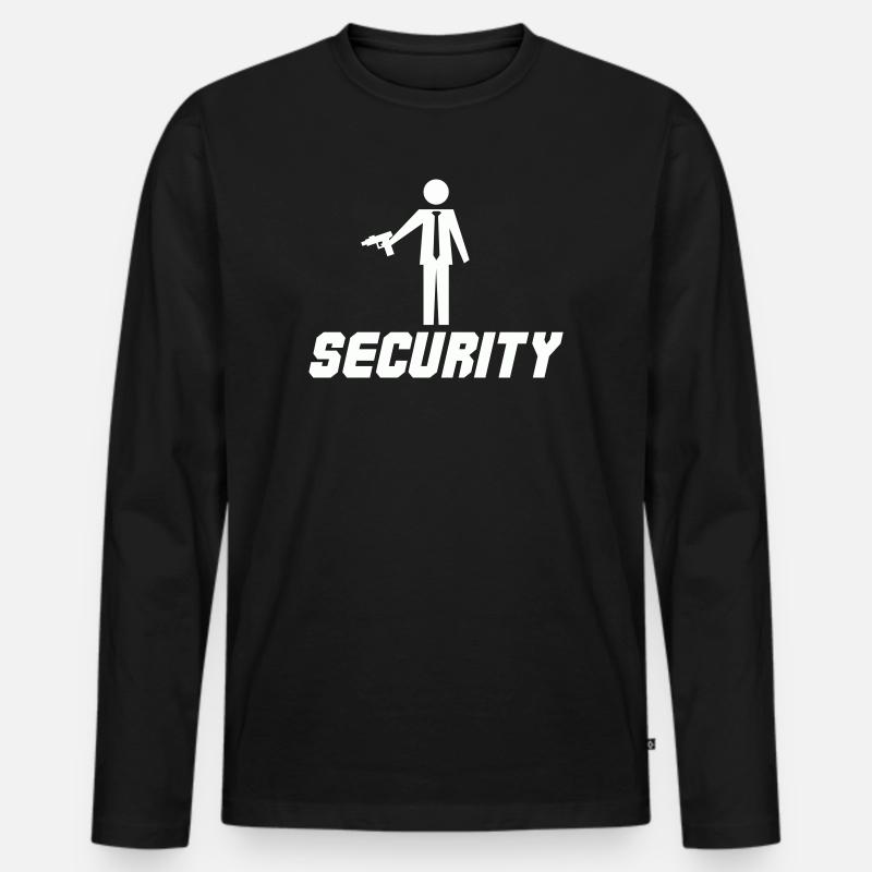 Security mit Waffe - Männer Premium Bio Langarmshirt - Schwarz