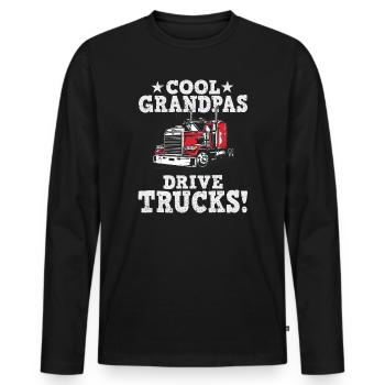 Grandfathers drive trucks - Men's Premium Organic Long Sleeve Shirt - black - Front - Nico (187cm)
