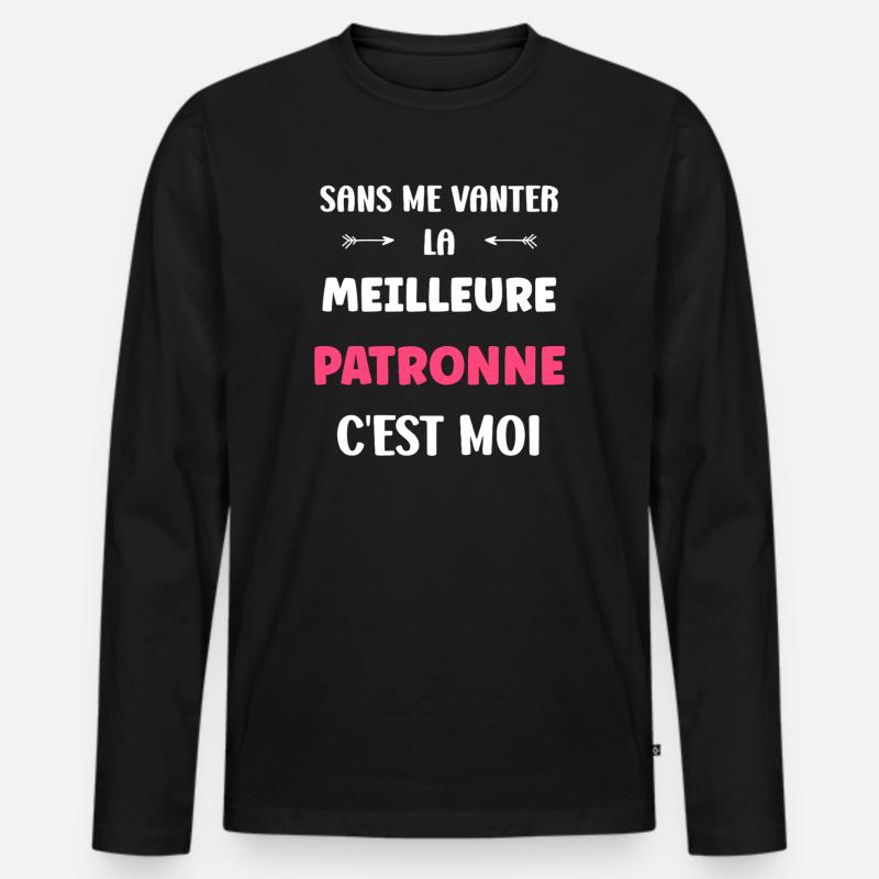 Patronin - Männer Premium Bio Langarmshirt - Schwarz