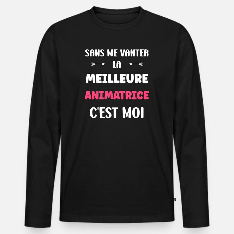 Moderator - Männer Premium Bio Langarmshirt - Schwarz