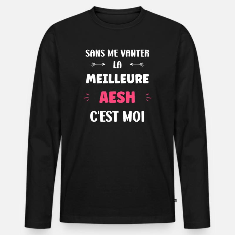 AESH - Männer Premium Bio Langarmshirt - Schwarz