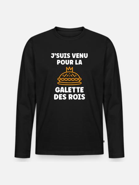 Humor galette des rois - Men's Premium Organic Long Sleeve Shirt - black