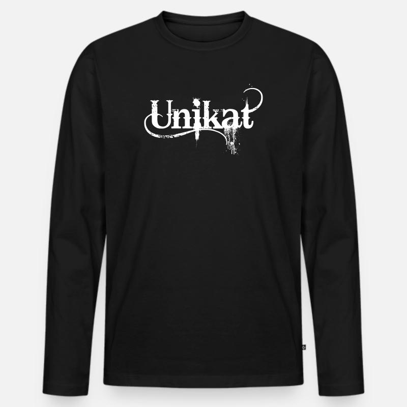 Unikat Einzigartig Individuell Selbstwert Unique - Männer Premium Bio Langarmshirt - Schwarz