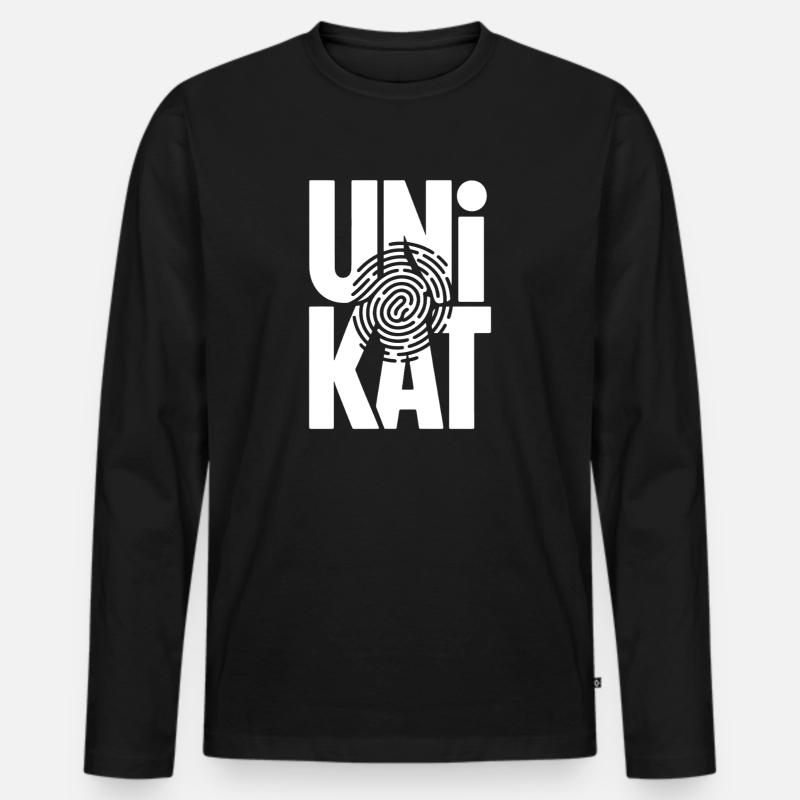 Unikat Einzigartig Individuell Selbstwert Unique - Männer Premium Bio Langarmshirt - Schwarz