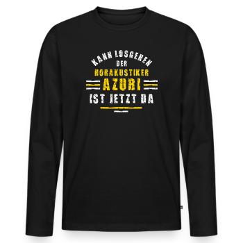 Formation en formation pour acousticiens en aide auditive - T-shirt manches longues Premium bio Homme - noir - Devant - Nico (187cm)