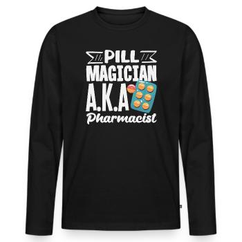 Apotheker Pharmazeutisch-technischer - Männer Premium Bio Langarmshirt - Schwarz - Vorne - Nico (187cm)