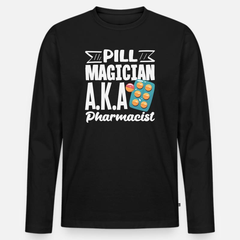 Apotheker Pharmazeutisch-technischer - Männer Premium Bio Langarmshirt - Schwarz
