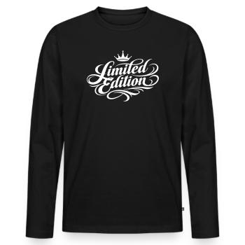 Limited edition - Men's Premium Organic Long Sleeve Shirt - black - Front - Nico (187cm)