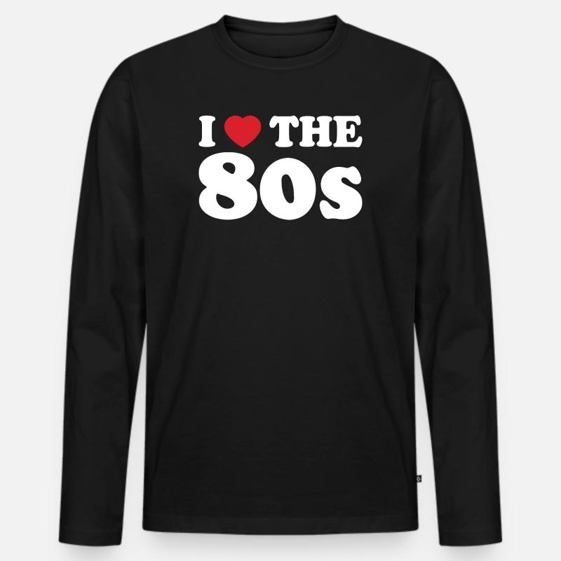 Ich liebe den Retro-Stil der 80er. - Männer Premium Bio Langarmshirt - Schwarz