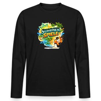 Couleurs des palmiers des Jeux d’été - T-shirt manches longues Premium bio Homme - noir - Devant - Nico (187cm)