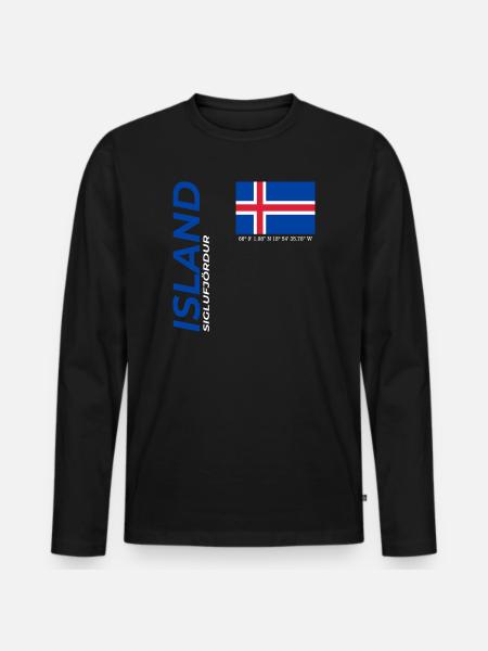 Siglufjördur - Men's Premium Organic Long Sleeve Shirt - black