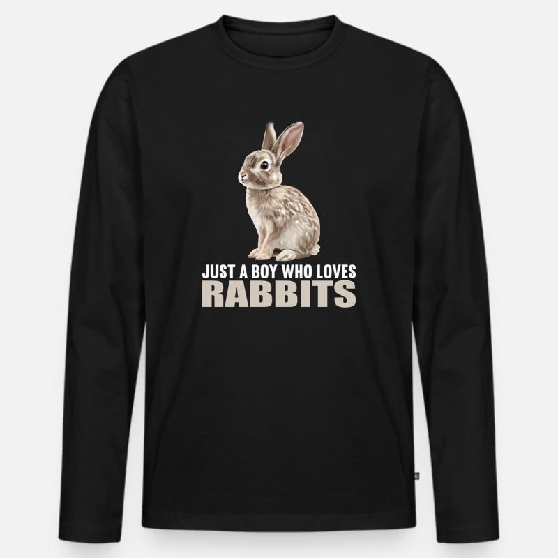 Hasen Hase - Männer Premium Bio Langarmshirt - Schwarz