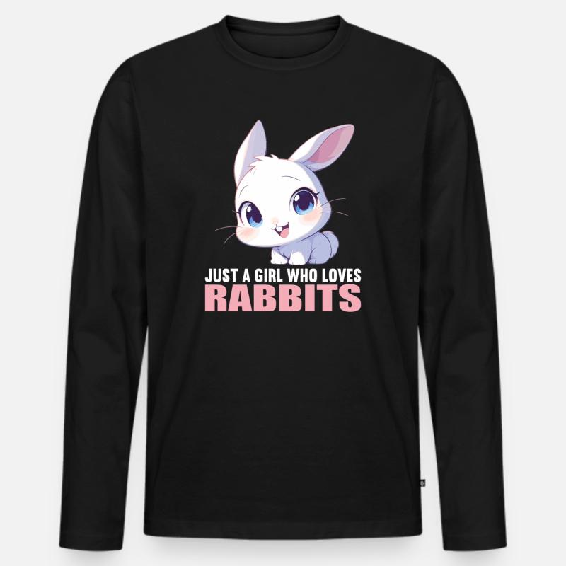 Hasen Hase - Männer Premium Bio Langarmshirt - Schwarz