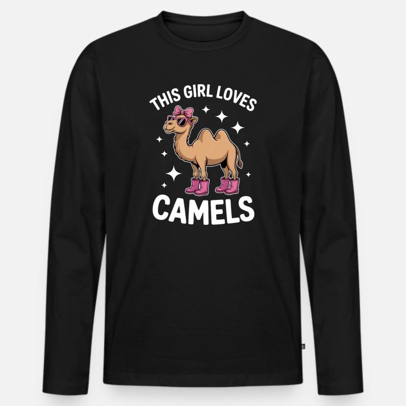 Kamele Spruch Lustiges Kamele Geschenk - Männer Premium Bio Langarmshirt - Schwarz